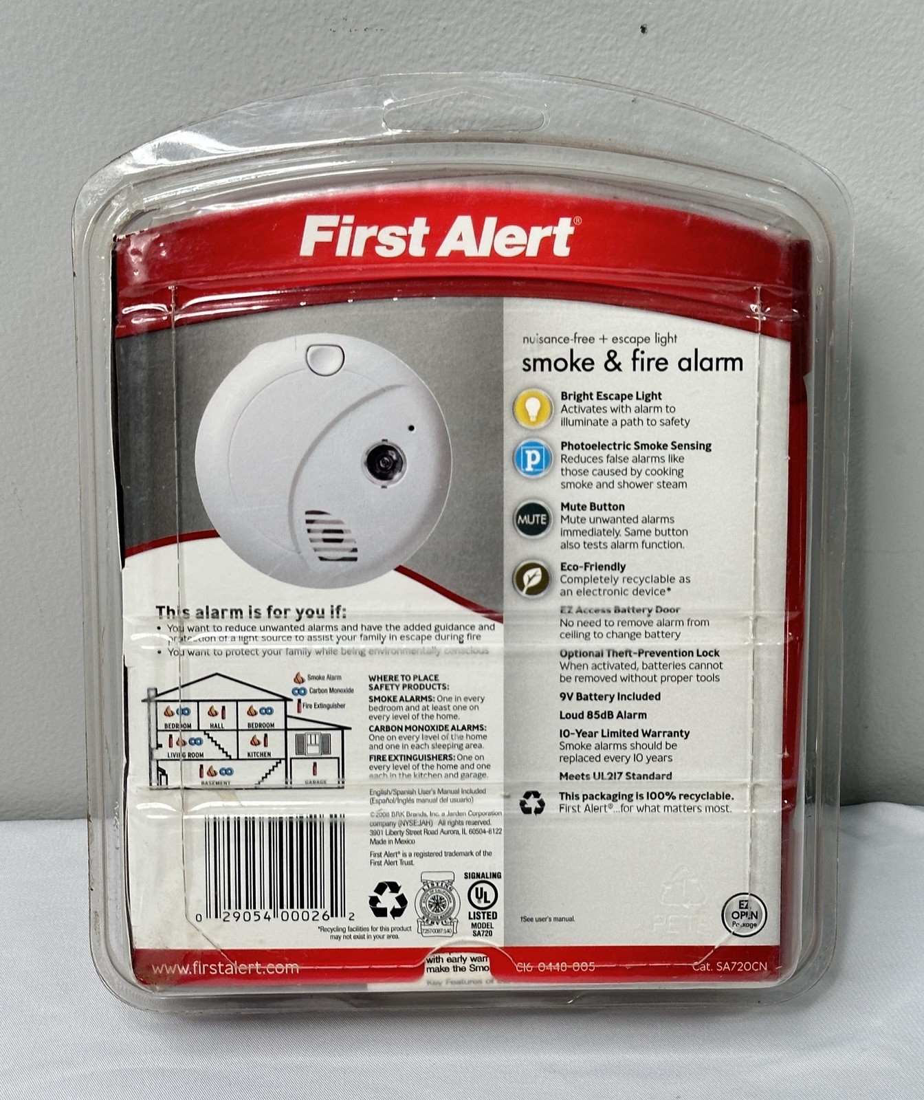 First Alert Fewer False Alarms Smoke & Fire Alarm PR700 Photoelectric Sensor NW gallery