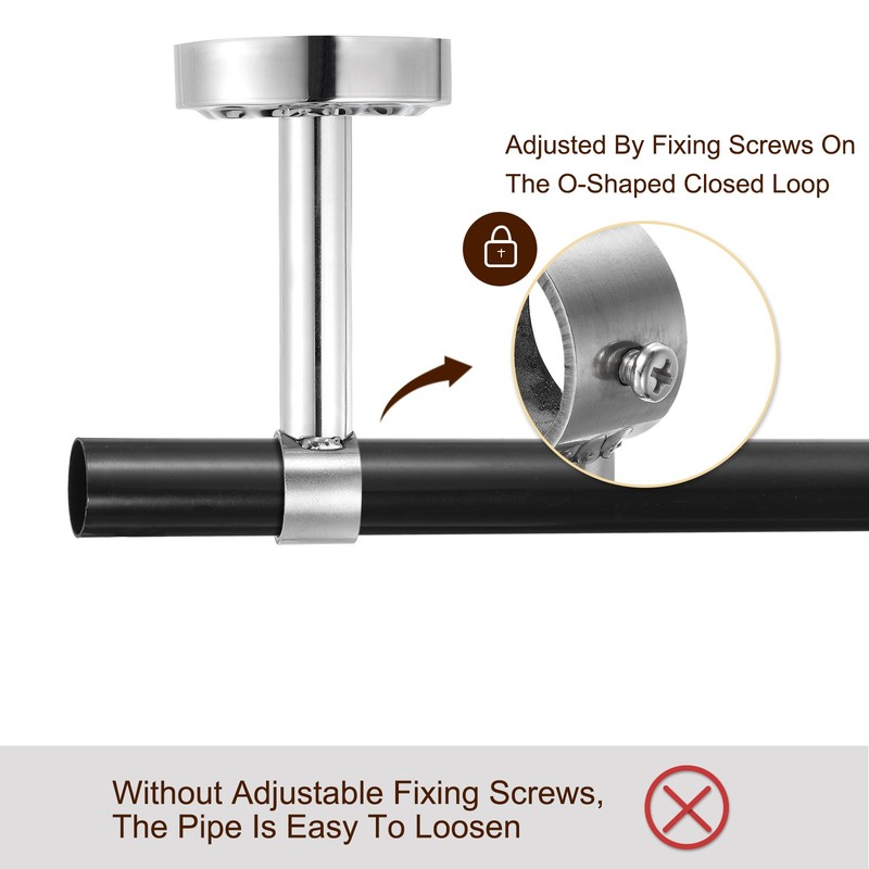 2 Set 11.81inch Ceiling Mount Bracket Fit 1.26inch Pipe, Curtain Rod Holder gallery