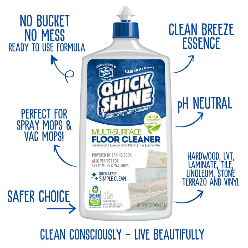 Quick Shine Multi Surface Floor Cleaner and Finish 27 Fl Oz Pack of 2 gallery