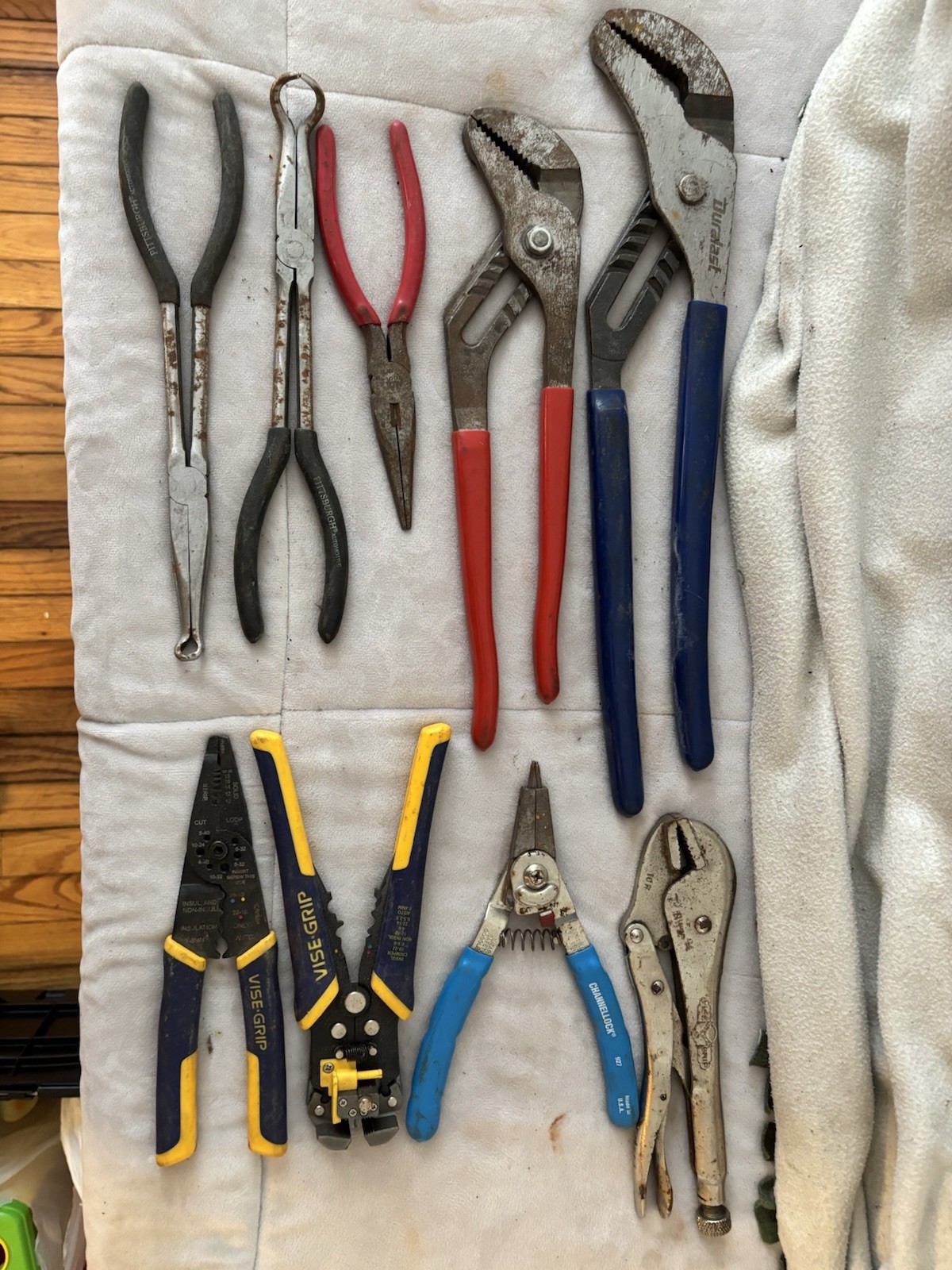 Mixed Hand Tool Set w/ Box: Pliers, Wire Stripper, Screwdrivers, Sockets, SAE gallery