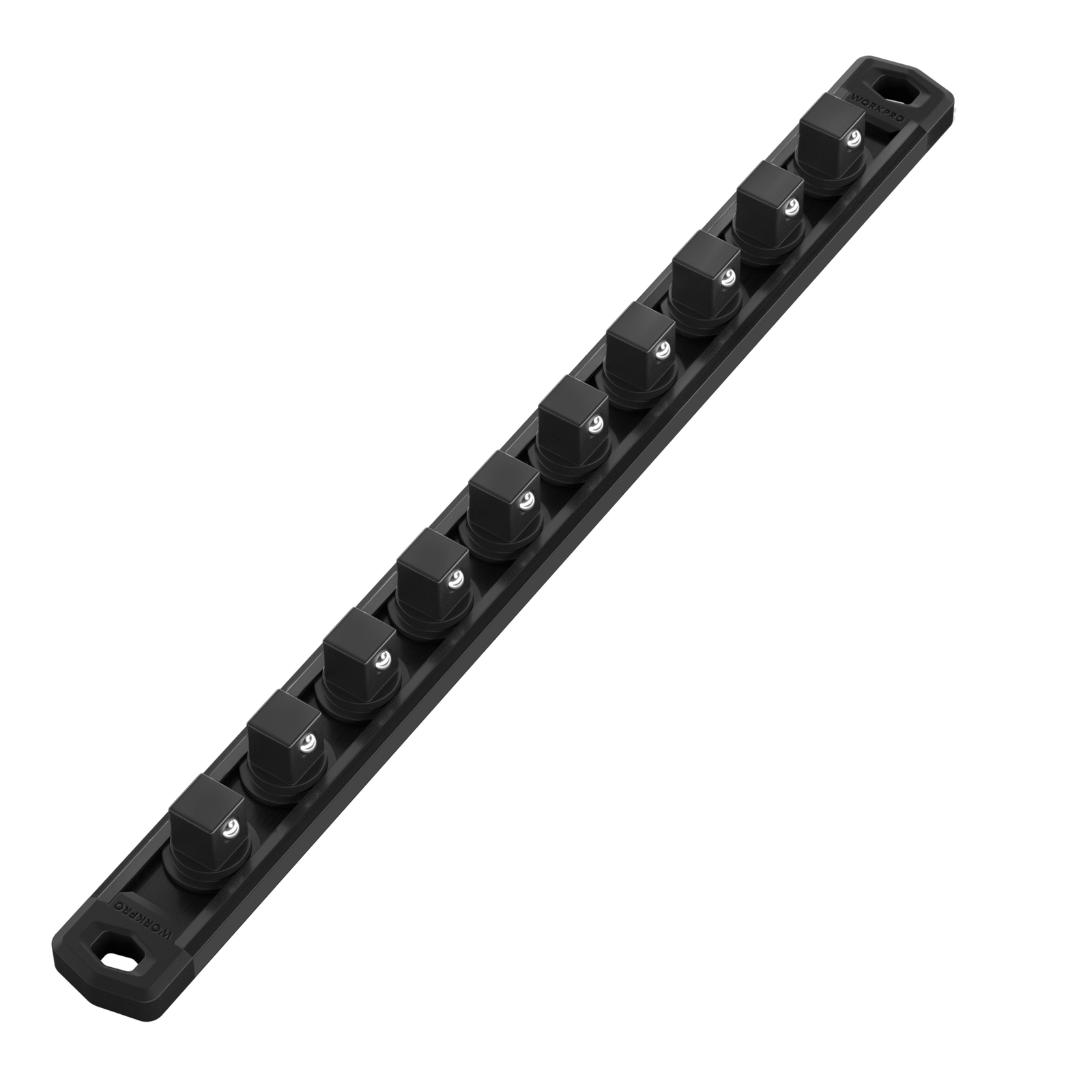 WORKPRO 1/2'' Dr Magnetic Socket Organizer MultiColor Aluminum Alloy Socket Rail gallery