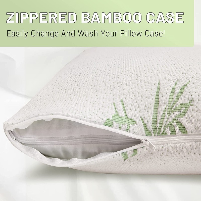 Queen Size Soft Plush Bamboo Memory Foam Support Pillow gallery