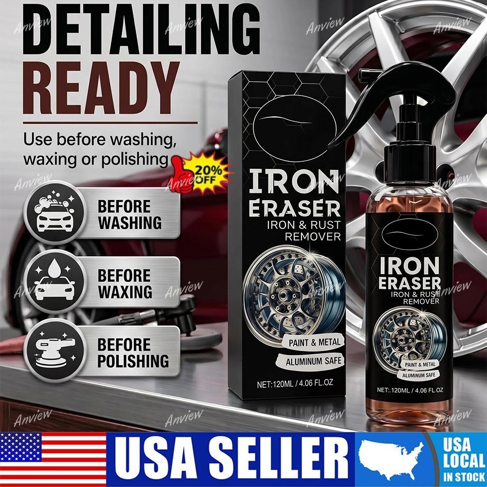 Iron Eraser Rust Remover Spray, Car Wheel Paint Brake Dust Fast Cleaner 120ML US gallery