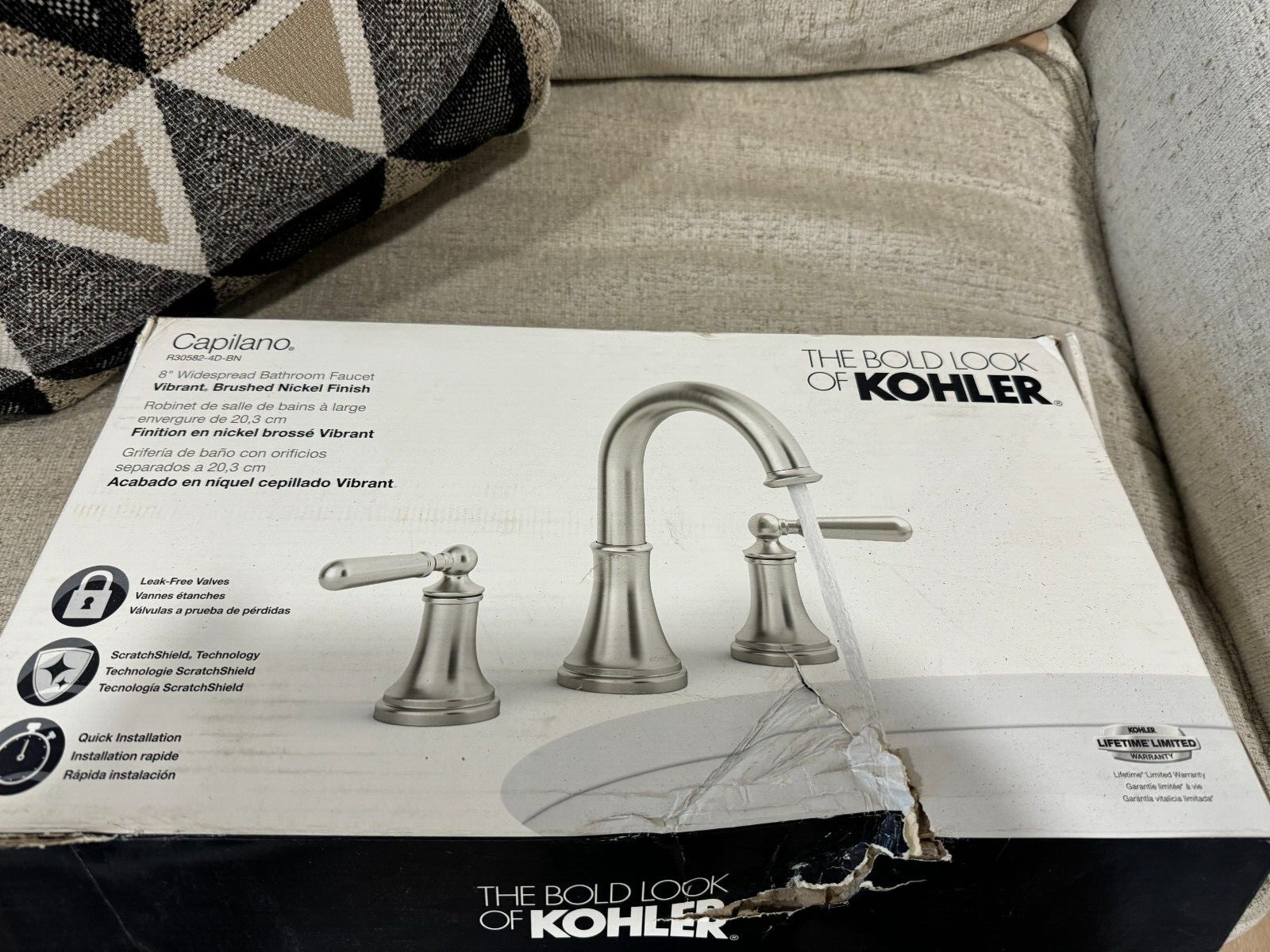 Capilano 8 in. Widespread 2-Handle Bathroom Faucet in Vibrant Brushed Nickel gallery