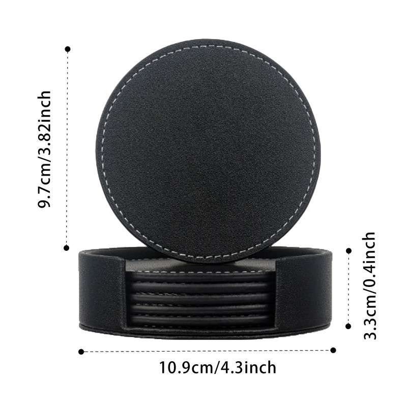 6 Pack Drink Coasters, Drink Coasters Set with Holder for Tabletop Protection gallery