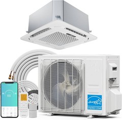 23,000 BTU Ceiling Cassette Mini Split AC & Heat Pump, Inverter Air Conditioner