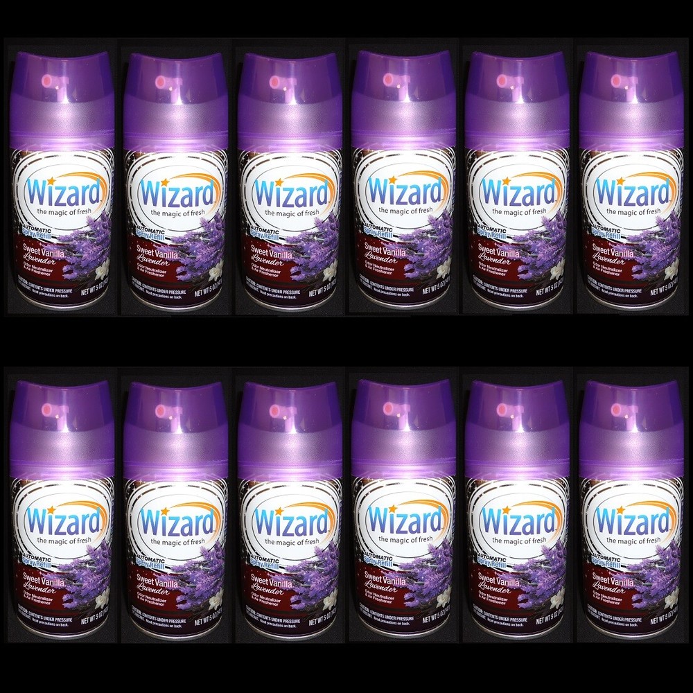 12 Wizard Automatic Spray Refills Air Wick Glade Sweet Vanilla Lavender SEE NOTE