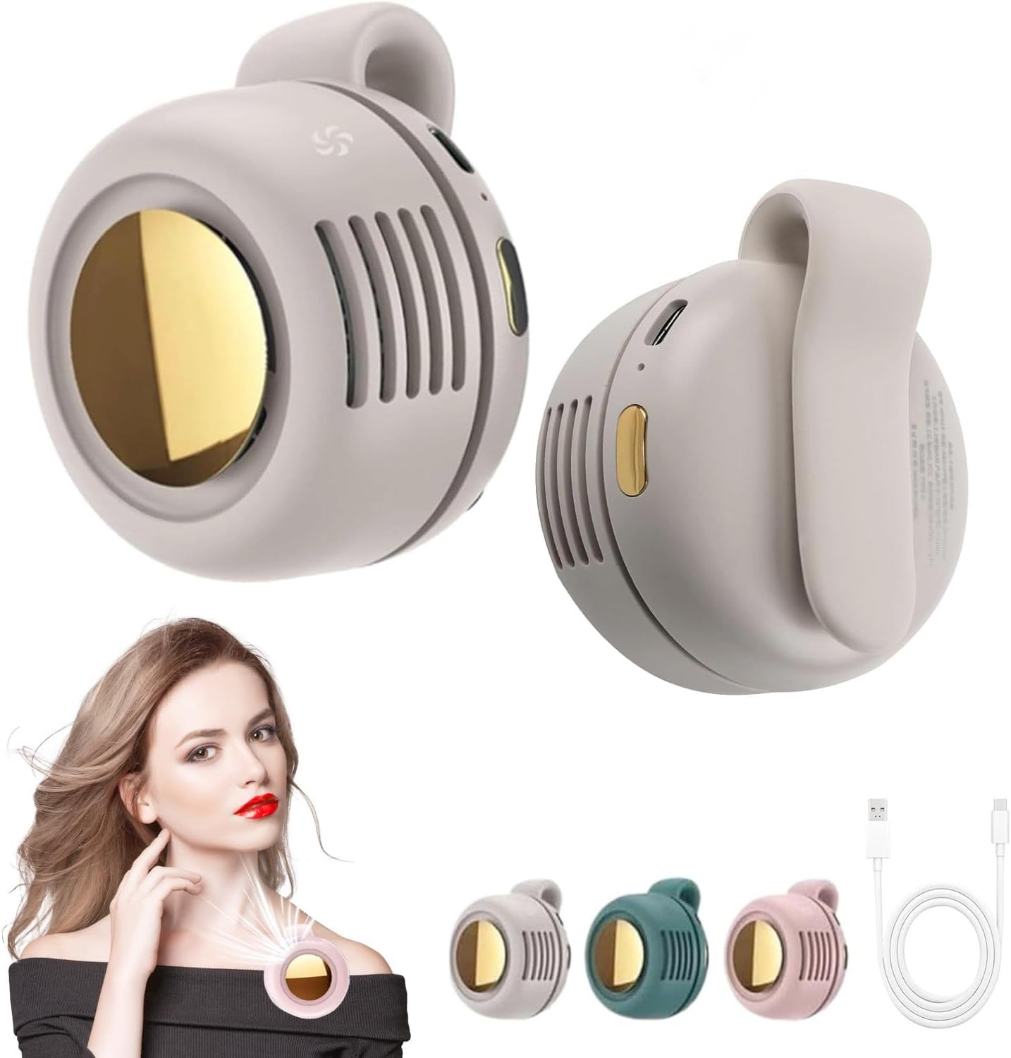 2025 New Mini Portable Silent Bladeless Fan Small Clip On Shirt Waist Adjustable gallery