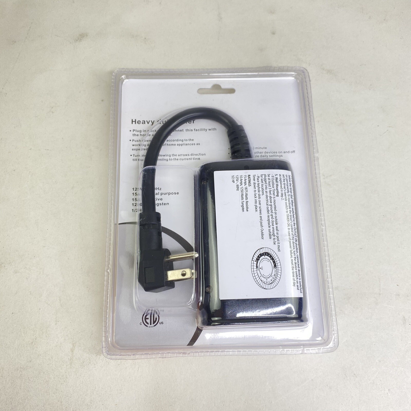 Outdoor Timer 2 Grounded Outlets 24 Hr Programmable Daily Cycle 125VAC 60Hz NEW gallery