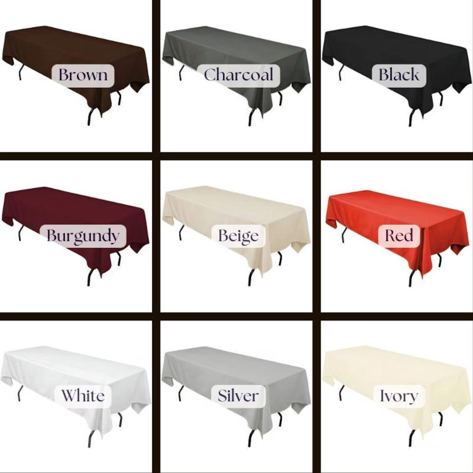 Premium Polyester Rectangular Tablecloth – 60"x108" for Weddings & Events gallery