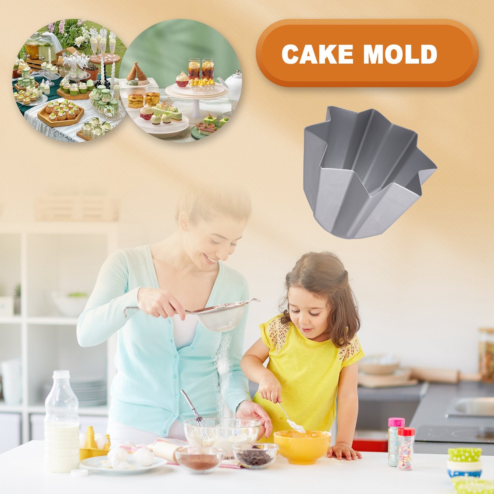 Anodized Aluminum Decorative Mold Cake Bread Pandoro Jelly Chocolate Muffin9137 gallery