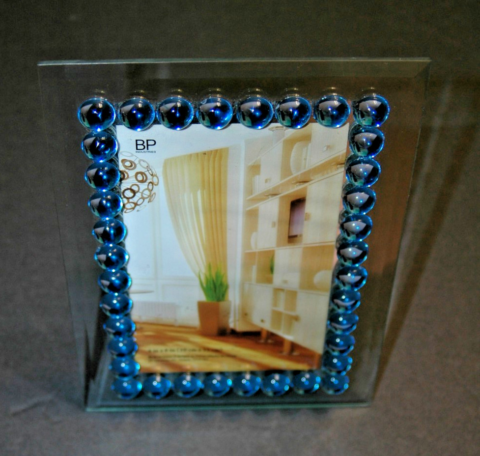 BP Industries Photo Frame 4x6 Blue Stones Portrait or Landscape Free Standing gallery
