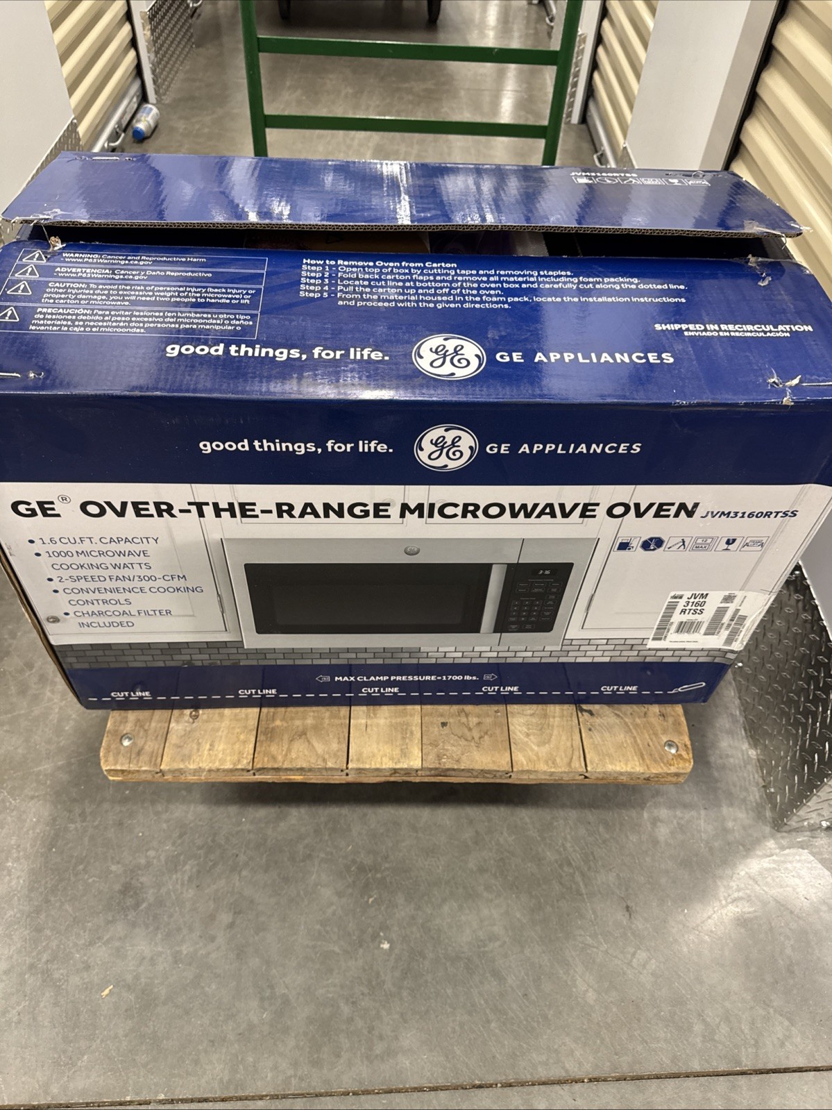 GE JVM3160RTSS 1.6 Cu. Ft. Over-The-Range Microwave Stainless Steel 1000W gallery