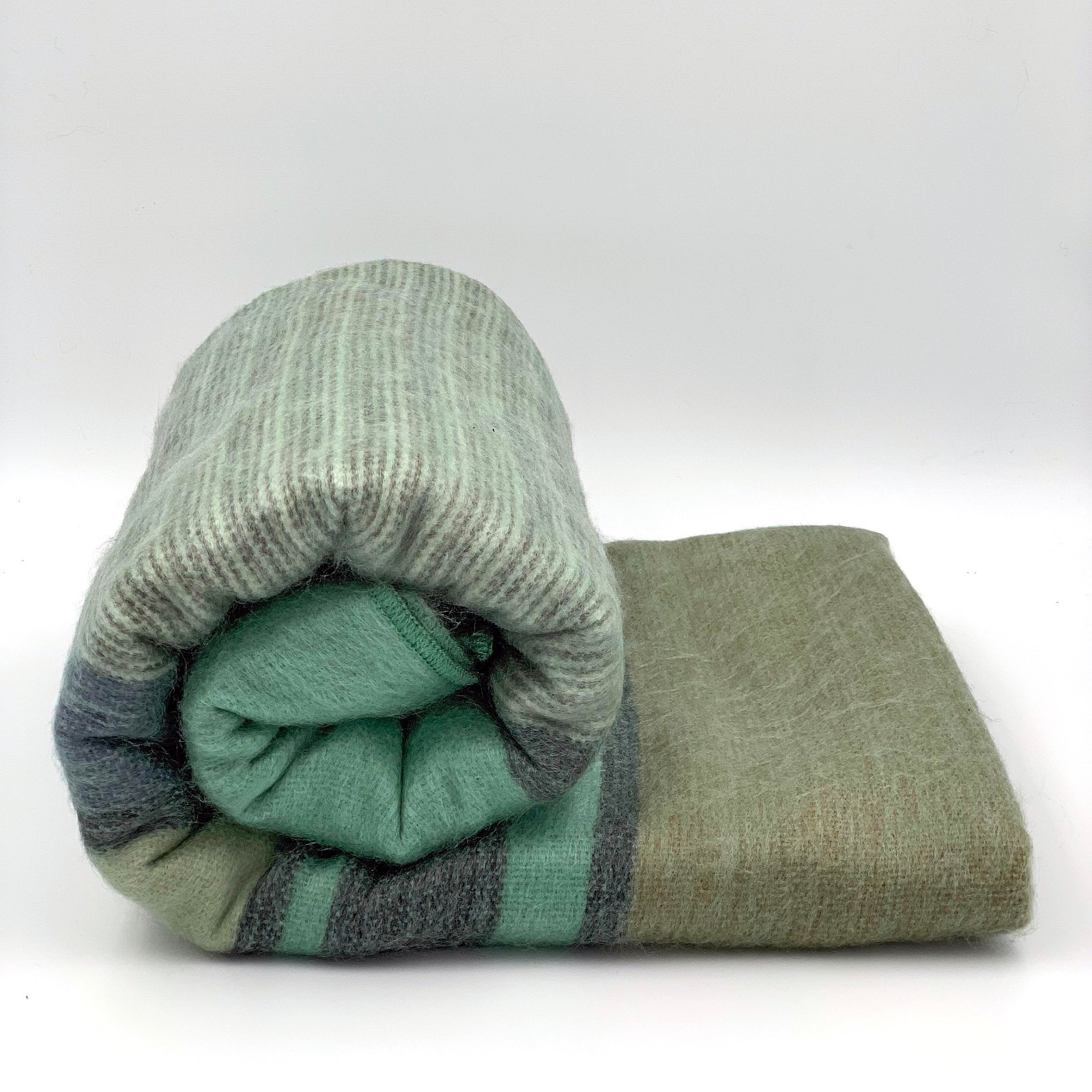 SOFT & WARM STRIPED ALPACA LLAMA WOOL BLANKET PLAID 98"x65" QUEEN gallery
