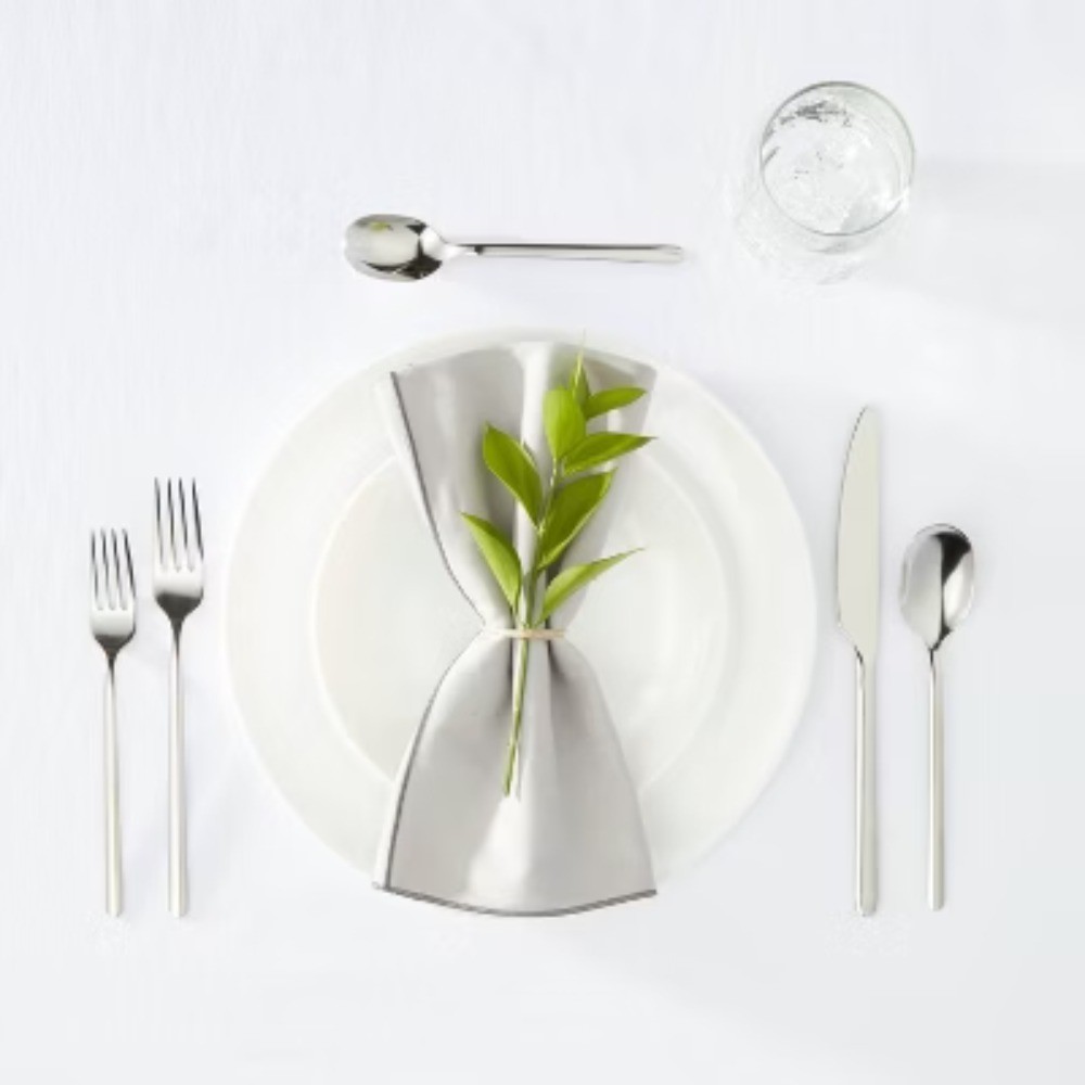 20pc Flatware Set Silver: Stainless Steel Silverware Set, Includes Forks, Spoons gallery