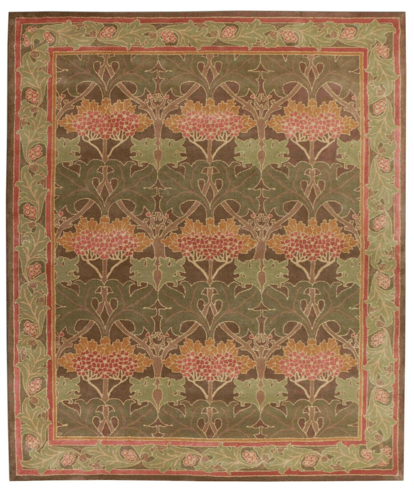 Handmade William Morris Wool Area Rug Floral Art Nouveau Vintage Look Tufted Rug gallery