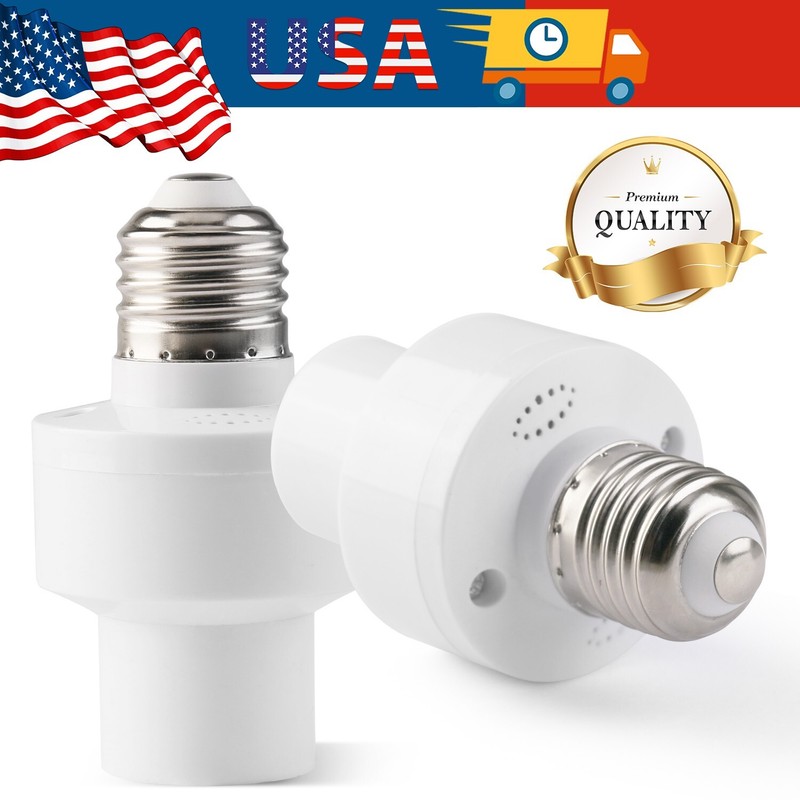 2Pack E27/E26 Radar Motion Light Holder Detector Base Lamp Switch Bulb Socket gallery