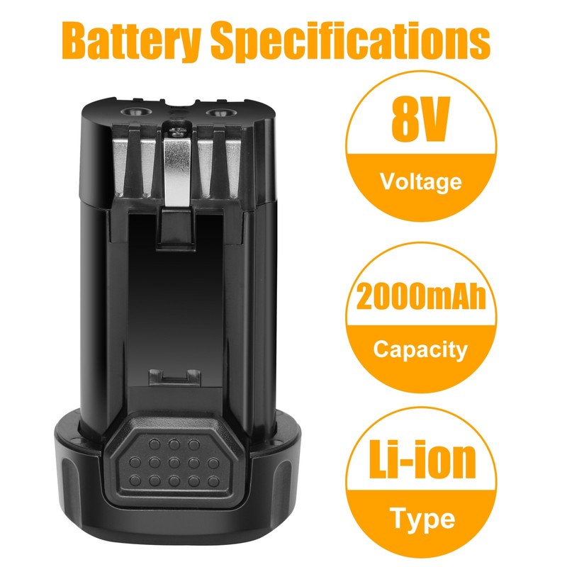2Pack 2000mAh 8V MAX Replacement Battery Compatible with DE WALT DCB080 DCF680N1 gallery