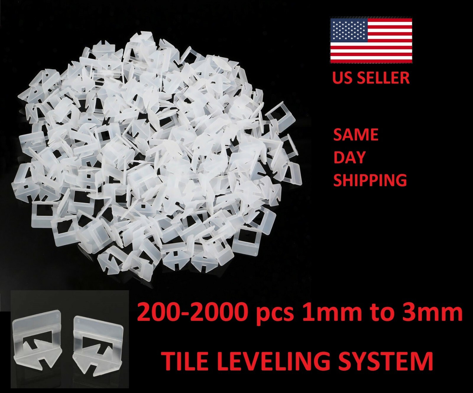 200-2000X Clip Tile Leveling System Kit Floor Wall 1/3mm Tile Spacer Tiling Tool gallery