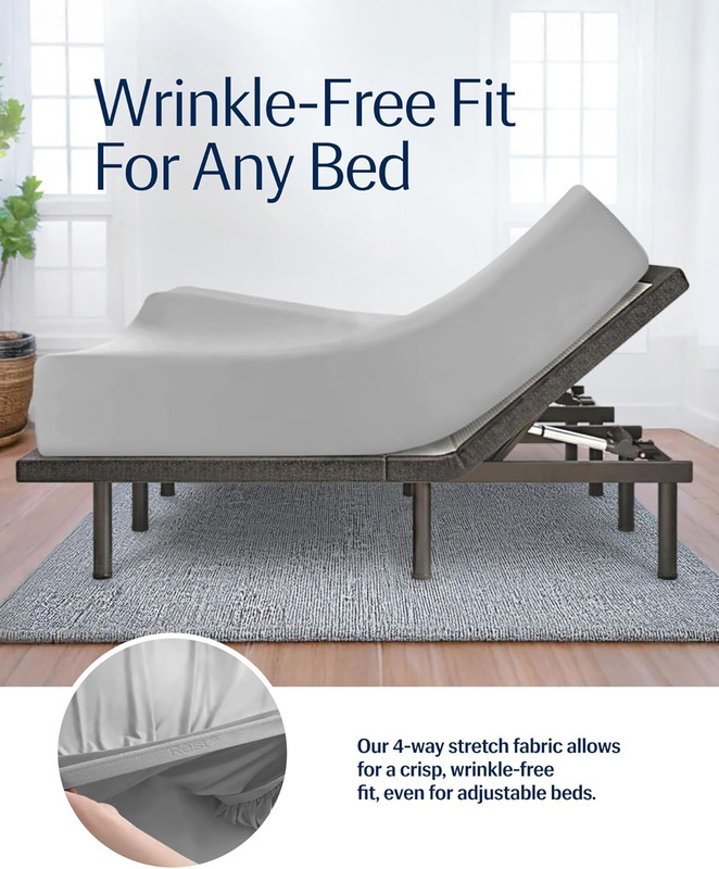 Evercool®+ King Size Fitted Sheet, Light Gray, 15" Deep, Breathable for Hot Slee gallery