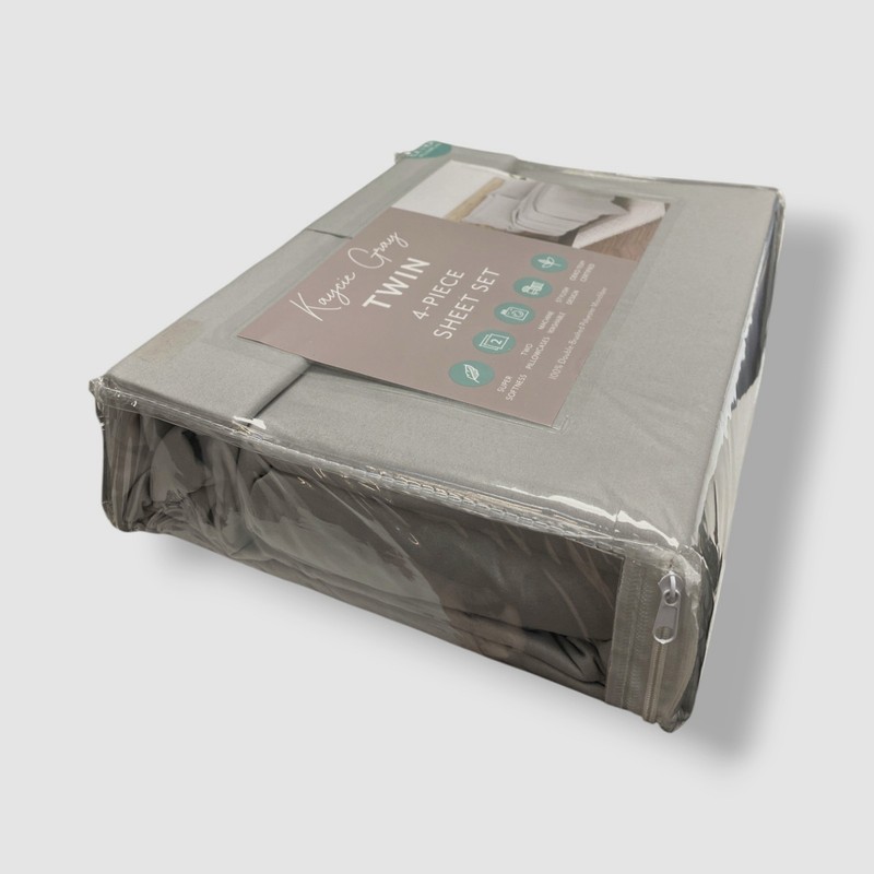 Kaycie Gray Microfiber 4-Pc. Sheet Set - Twin Size gallery