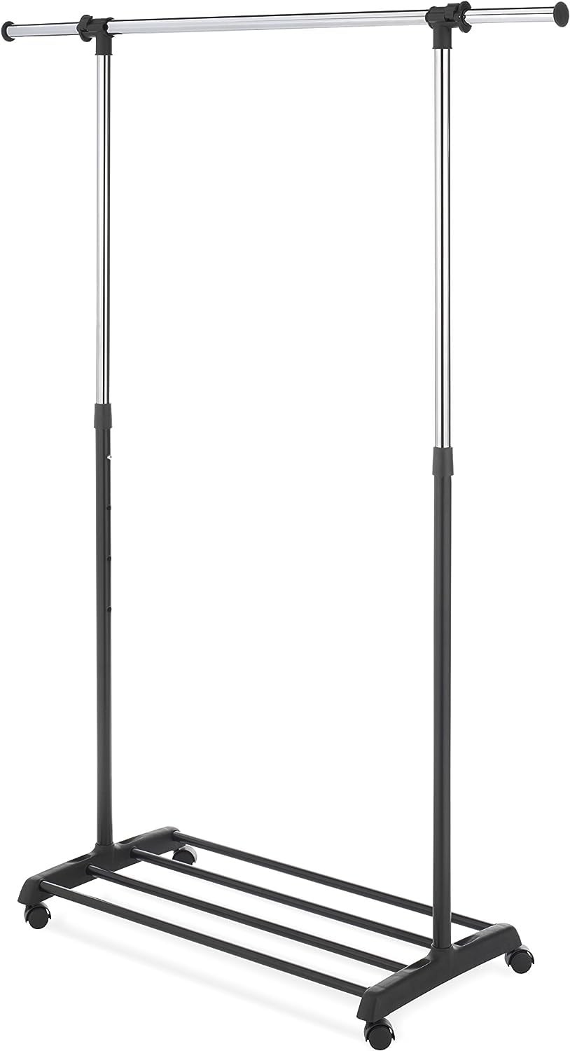 Whitmor Deluxe Adjustable Garment Large, Black and Chrome - 34 x 17 x 69 inch gallery