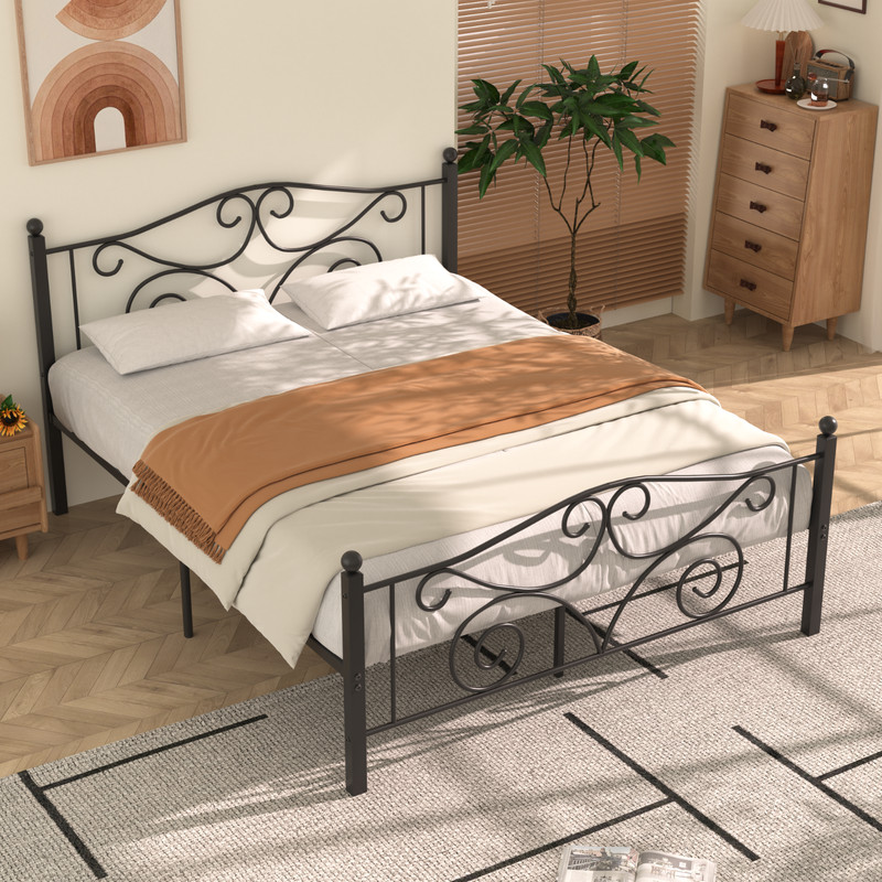 Metal Bed Frame Twin/Full/Queen Size with Headboard Under Bed Storage Steel Slat gallery