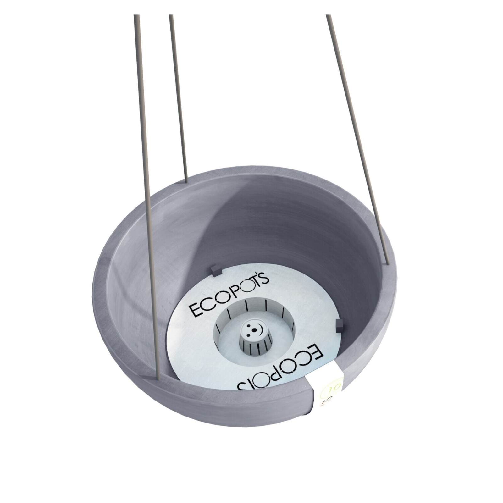 Ecopots Plastic Round Hanging Brussels Flower Pot Planter, Blue Grey, 10.5" gallery