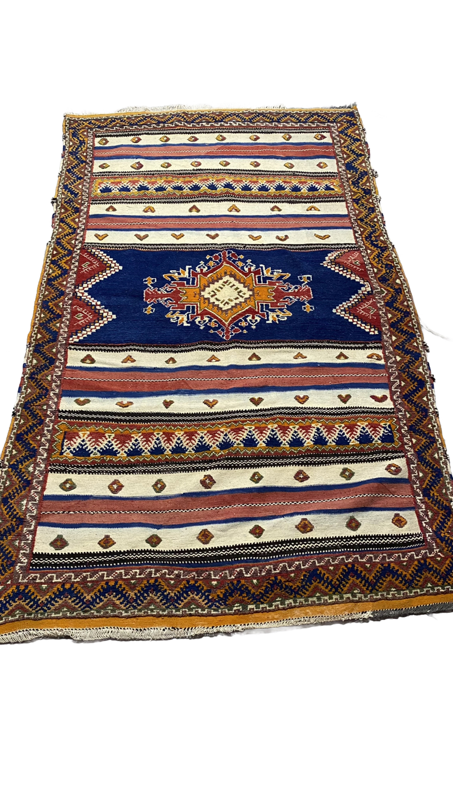vintage Moroccan Berber taznakht Rug low pile T27 Handmade Berber kilim gallery