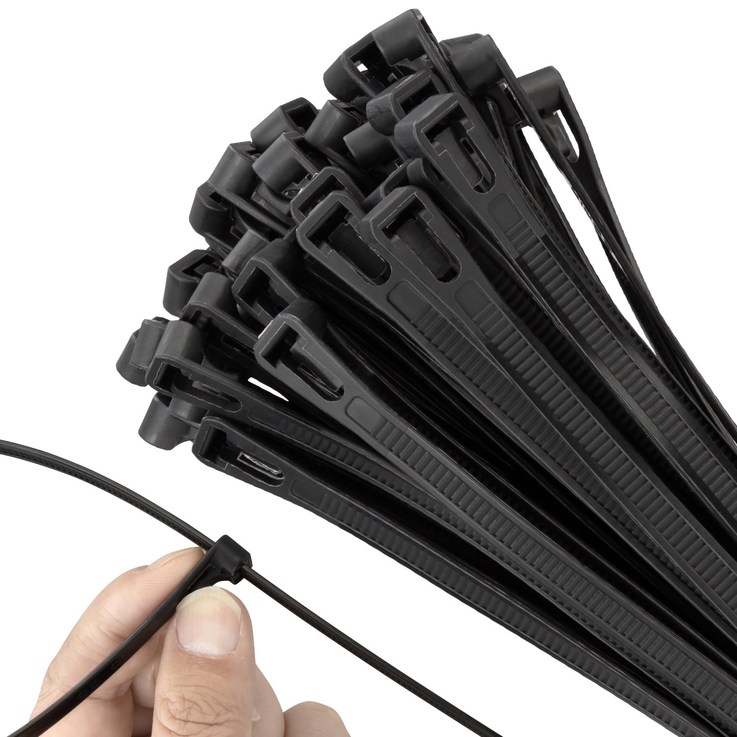 Armpow 18 Inch Recoverable Reusable Zip Ties, 100PCS Black 18inch, gallery