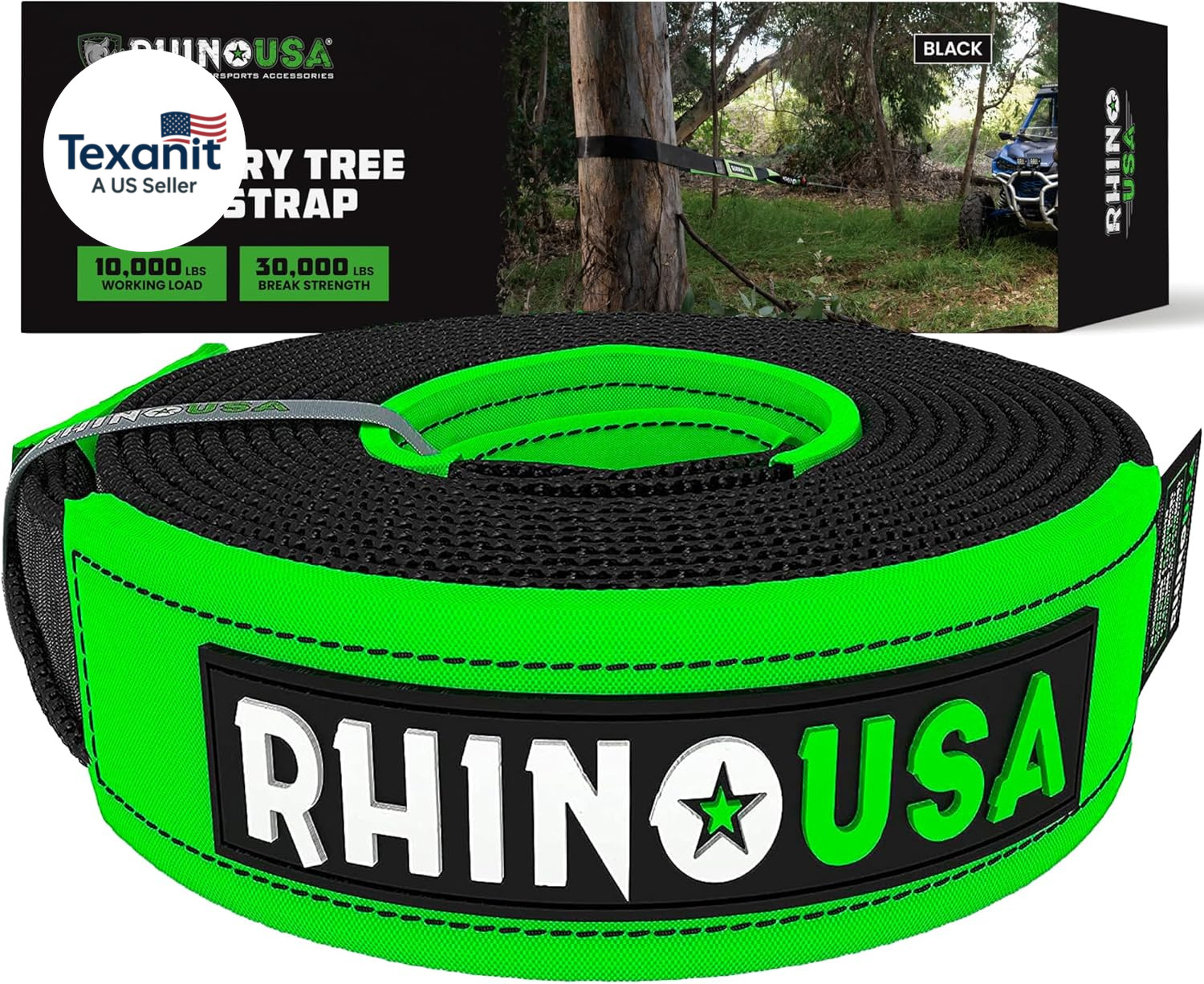 Tree Saver Tow Strap (3" X 8') - 31,518Lb Break Strength - Emergency Recovery St gallery