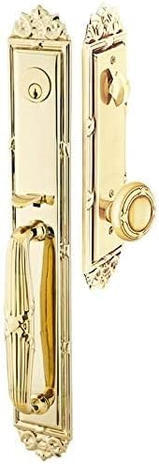 Imperial Tubular Entry Door Set with Polished Brass Ribbon & Reed Knob gallery