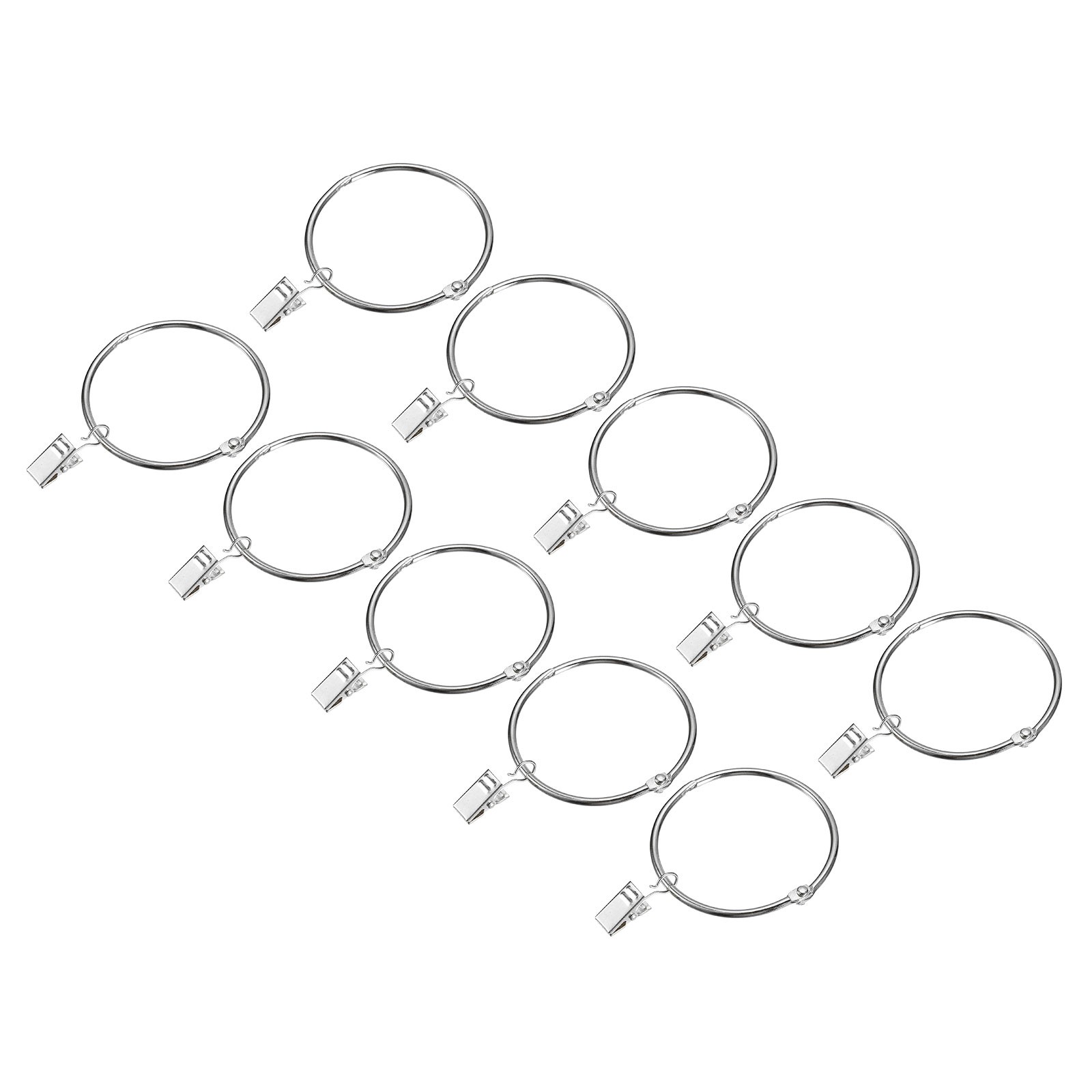 14pcs Curtain Rings with Clips 2 Inch Curtain Clip Rings Hooks Silver gallery