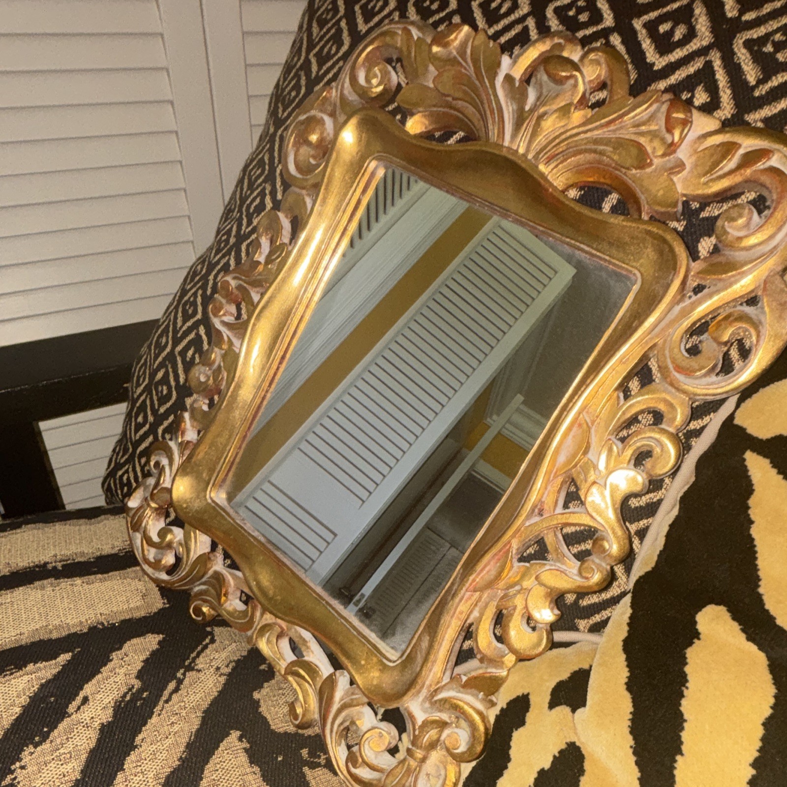 Ornate Baroque Gold Metal Rectangle Picture Frame Easel Back Rear-Loading 5in gallery
