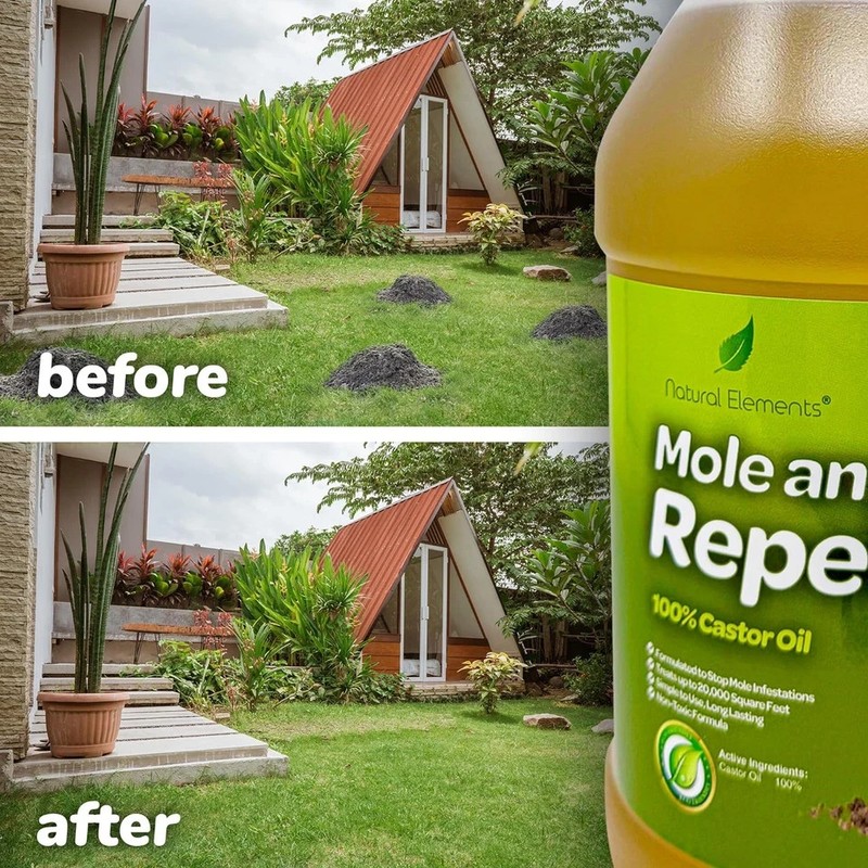 Natural Elements Mole and Vole Repellent 100% Castor Oil Pet Safe 1 Gallon gallery
