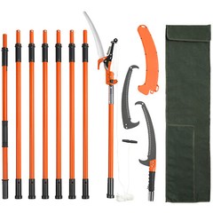 VEVOR Manual Pole Saw Extendable Tree Pruner 7.3-27 ft Fiberglass Pole Scissors