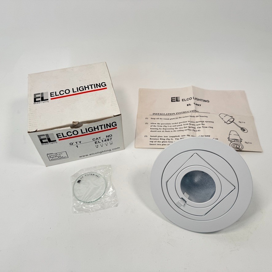 ELCO EL1497W: 4" Adjustable Pull Down Trim For MR16 lamps - White