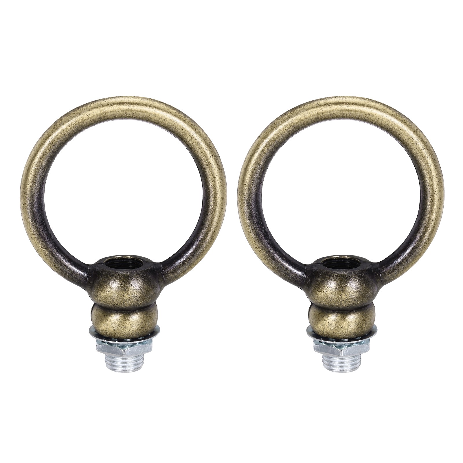 2 Set 8kg M10 2x2.3" Thread Lifting Eye Nut Holder Hook Ring Copper gallery
