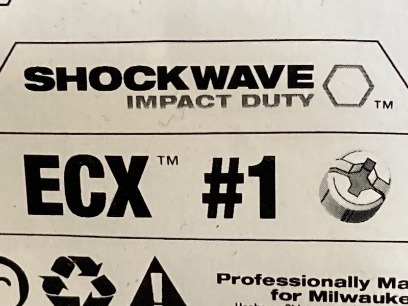 2pc Milwaukee Shockwave Impact Ecx #1 & #2 Insert Bits For Electrician Fasteners gallery