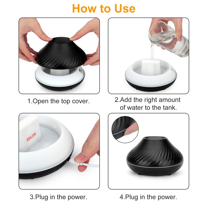 Cute Aroma Volcano Fire Flame Diffuser Humidifier Aromatherapy Essential Oil New gallery
