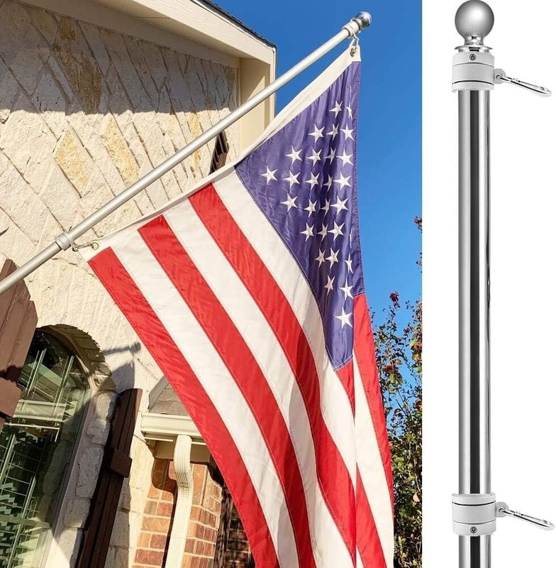 2pcs Flag Pole Ring 360° Rotating Aluminum Alloy for 0.75-1 In Pole Tangle Free gallery