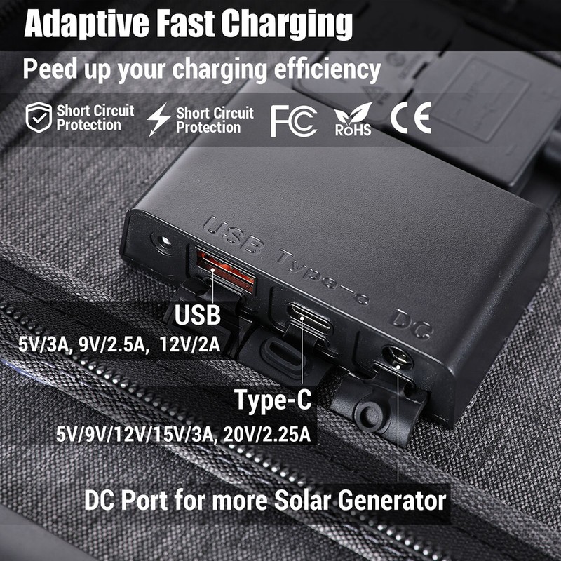 200W Solar Panel Kit 22V Foldable Portable Solar Suitcase Mono for Camp RV Van gallery
