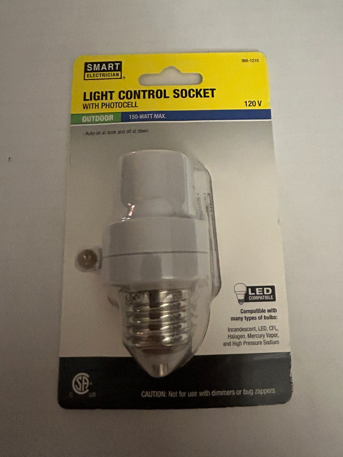 Smart Electrician Outdoor Auto On/Off Dusk To Dawn Light Control Socket 120v NEW gallery