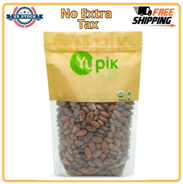 Organic Raw Cacao Beans 2.2Lb Unroasted Fermented Vegan Gluten Free Baking - US gallery