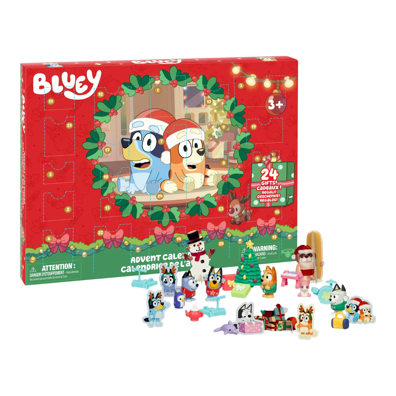 Bluey Advent Calendar 24-Day Countdown | 4 Mini Figures + Accessories | Ages 3+ gallery