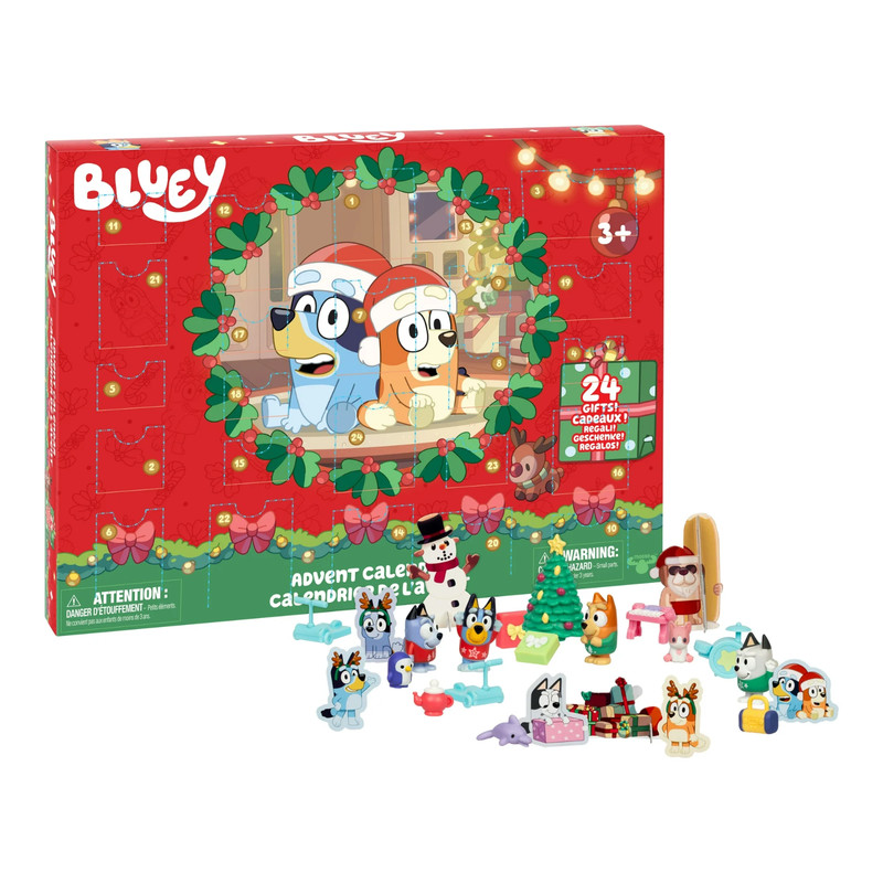 Bluey Advent Calendar 24-Day Countdown | 4 Mini Figures + Accessories | Ages 3+ gallery