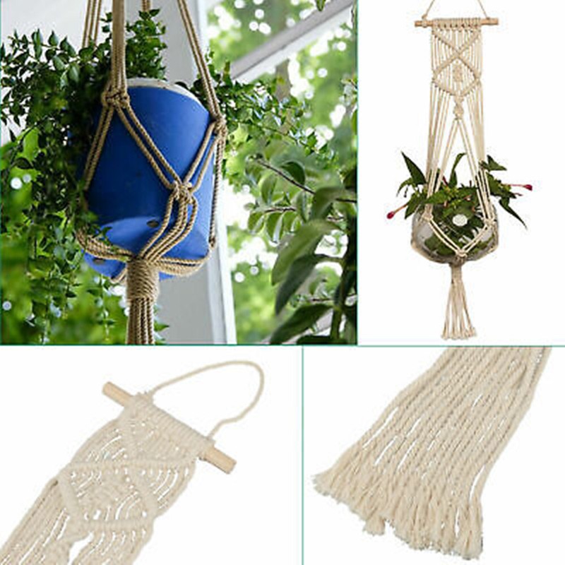 2PCs Handmade Flower Pot Hanging Baskets Macrame Plant Hanger Flowerpot Holder gallery