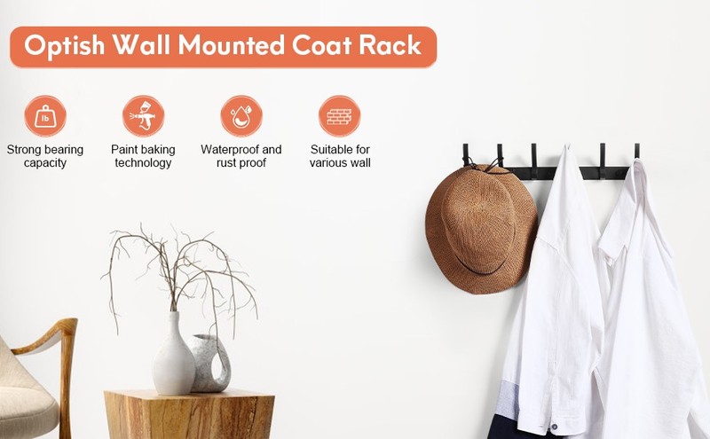 Coat Rack Wall Mount, Wall Hooks for Hanging, Entry Coat Hooks Coat Hanger, Hat gallery