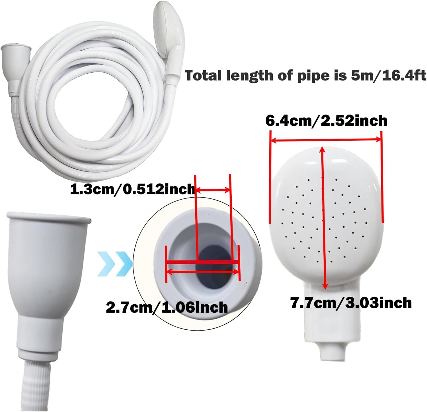 5m/16.4ft Sink Spray Rubber Hose Portable Faucet Sprayer Garden gallery