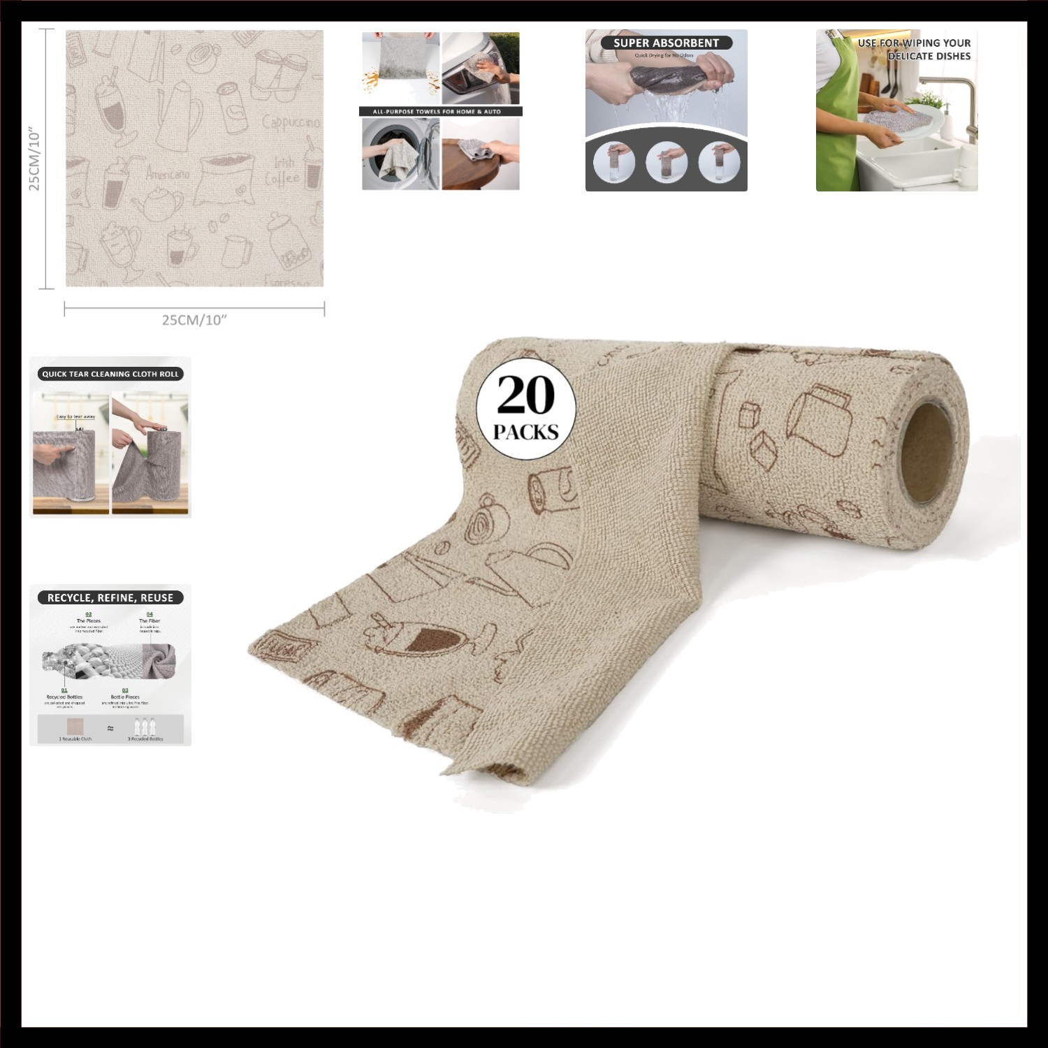 Reusable Cleaning Cloths Microfiber Towel: 50 Pack Washable Tear Away Cleanin... gallery